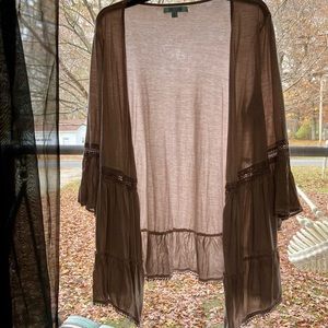 Gorgeous She + Sky, Mauve Colored Lacey Cardigan with Bell Sleeves and Tassels🍷